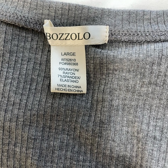 Gray V-Neck Ribbed Top - Picture 4 of 5